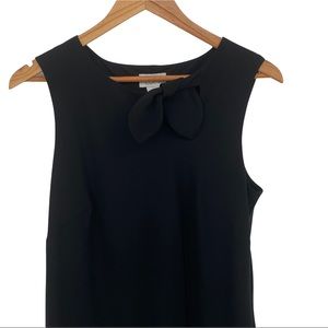 Loft Black Sleeveless Sheath Dress Women's 10 Ties at Neck